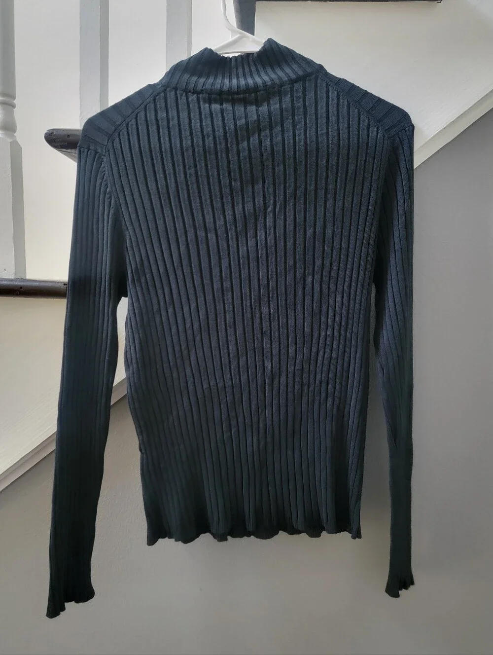 Neiman Marcus Women Ribbed High Neck Long Sleeve Top Black Size XL